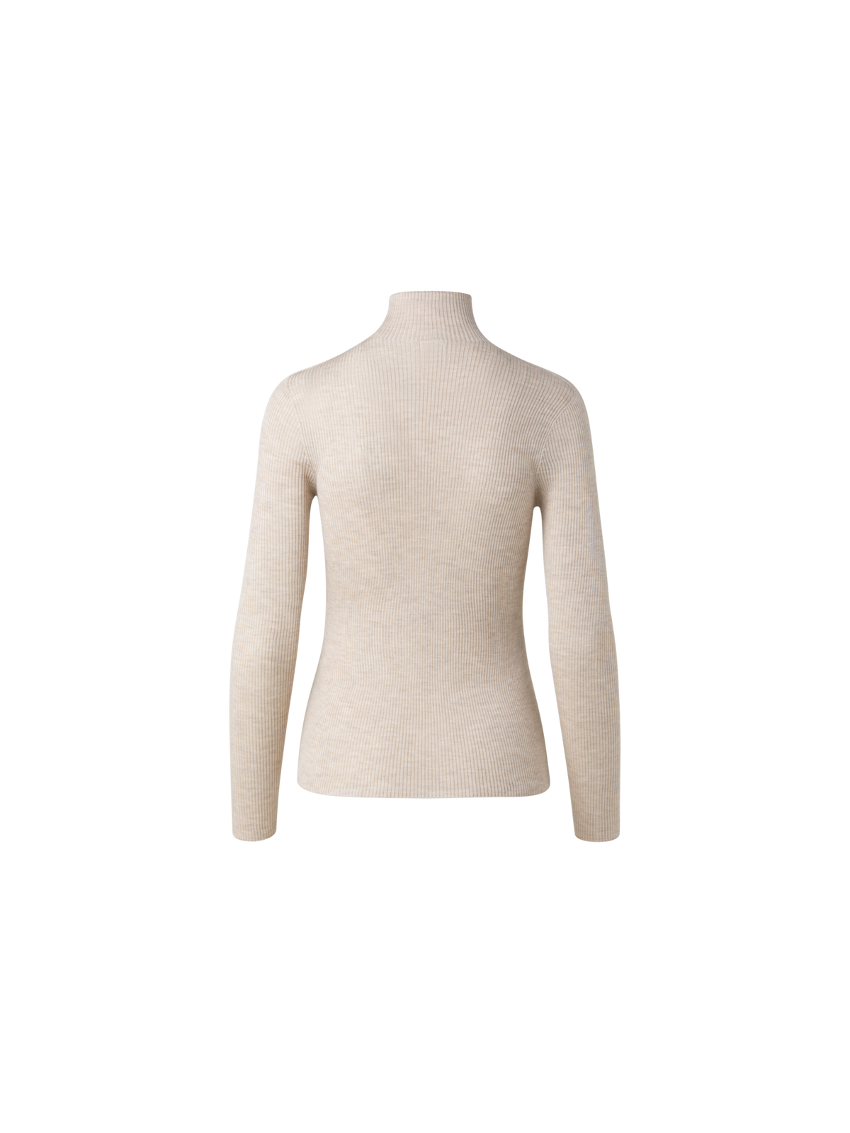 Designer Cashmere Silk Fine Rib Mockneck - neutral - beige