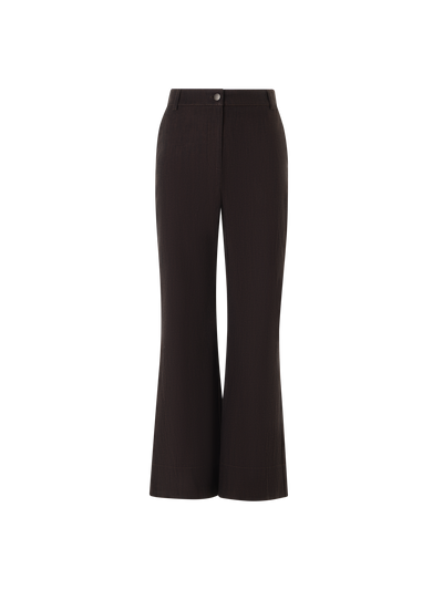 Designer Bootcut Pants in Cotton Stretch Denim - brown