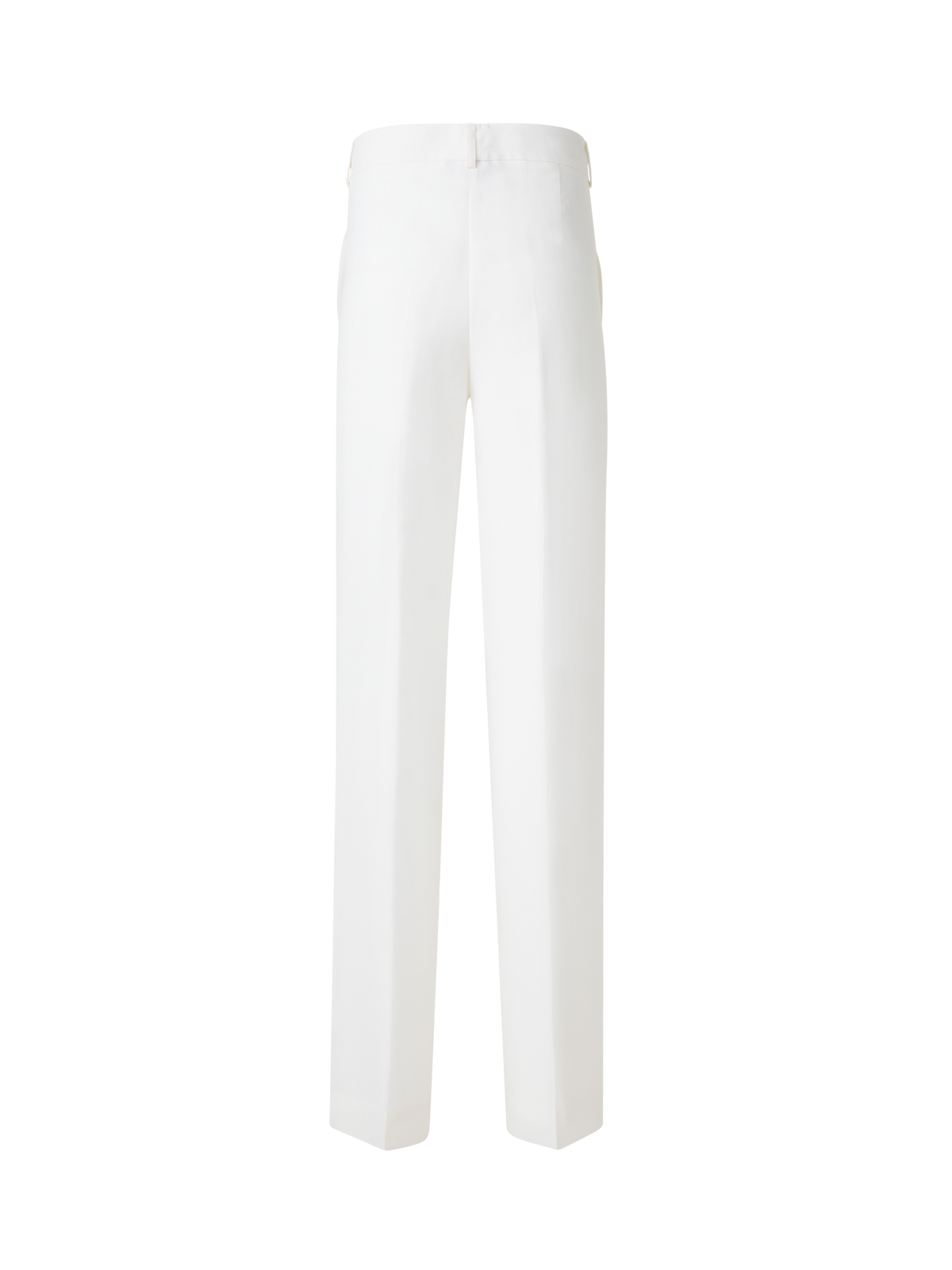 Designer Wide Straight Silk Pants - neutral - ecru - white