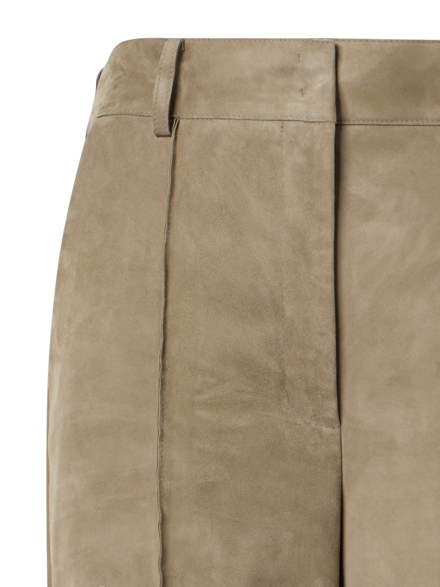 Designer Florine Straight Wide Suede Pants - beige - neutral