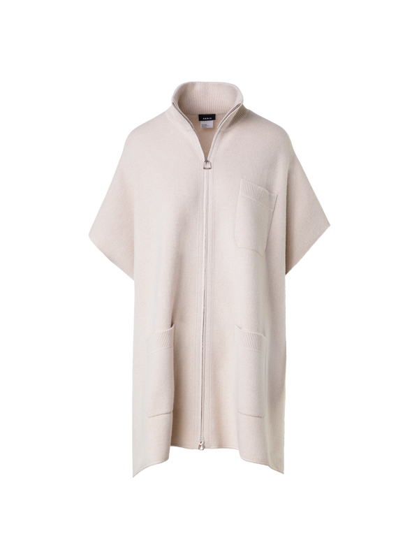 Designer Cape in 100% Cashmere Piqué - beige