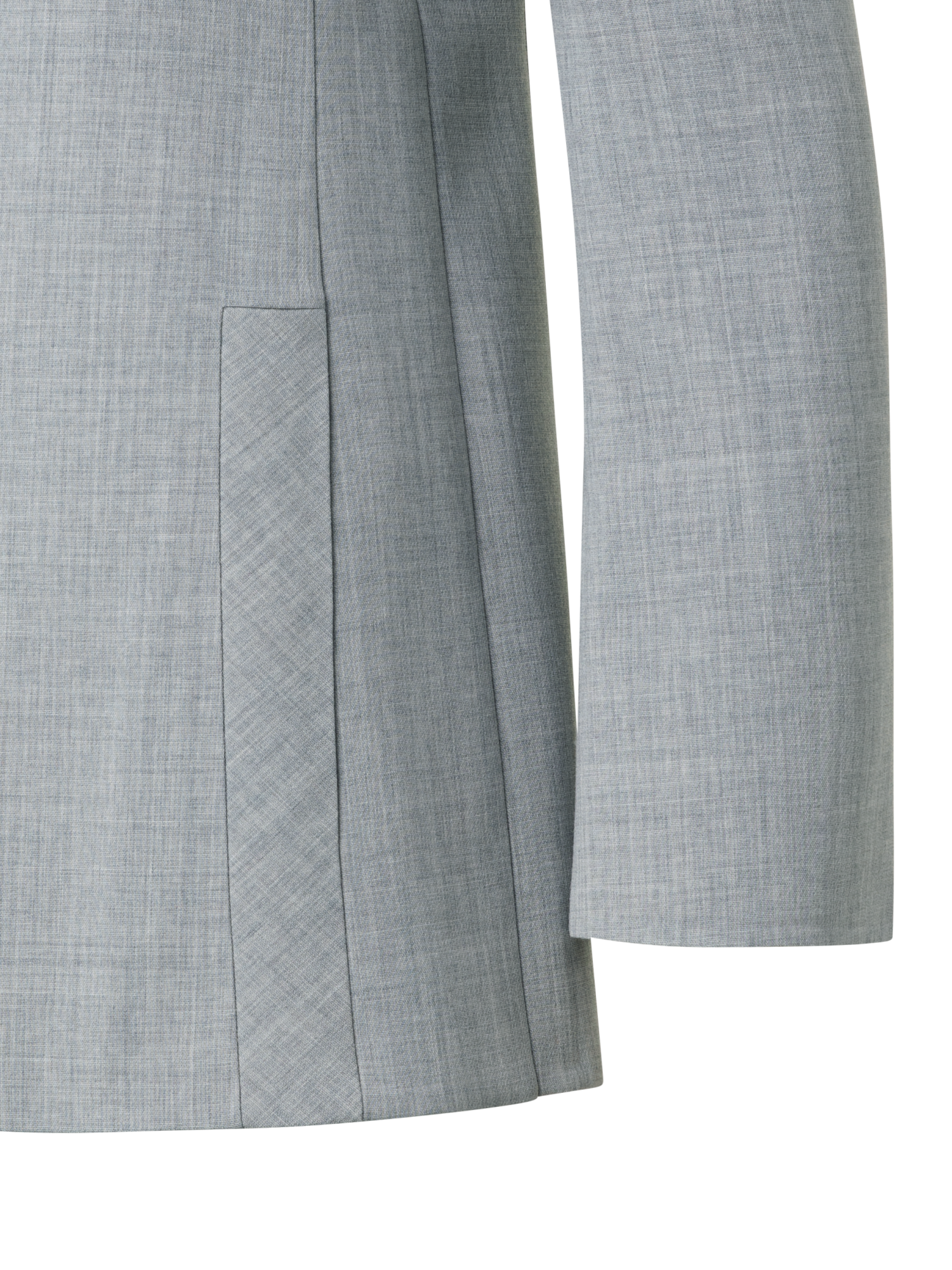 Designer Wool Double-Face Blazer with Elongated Lapel - grey