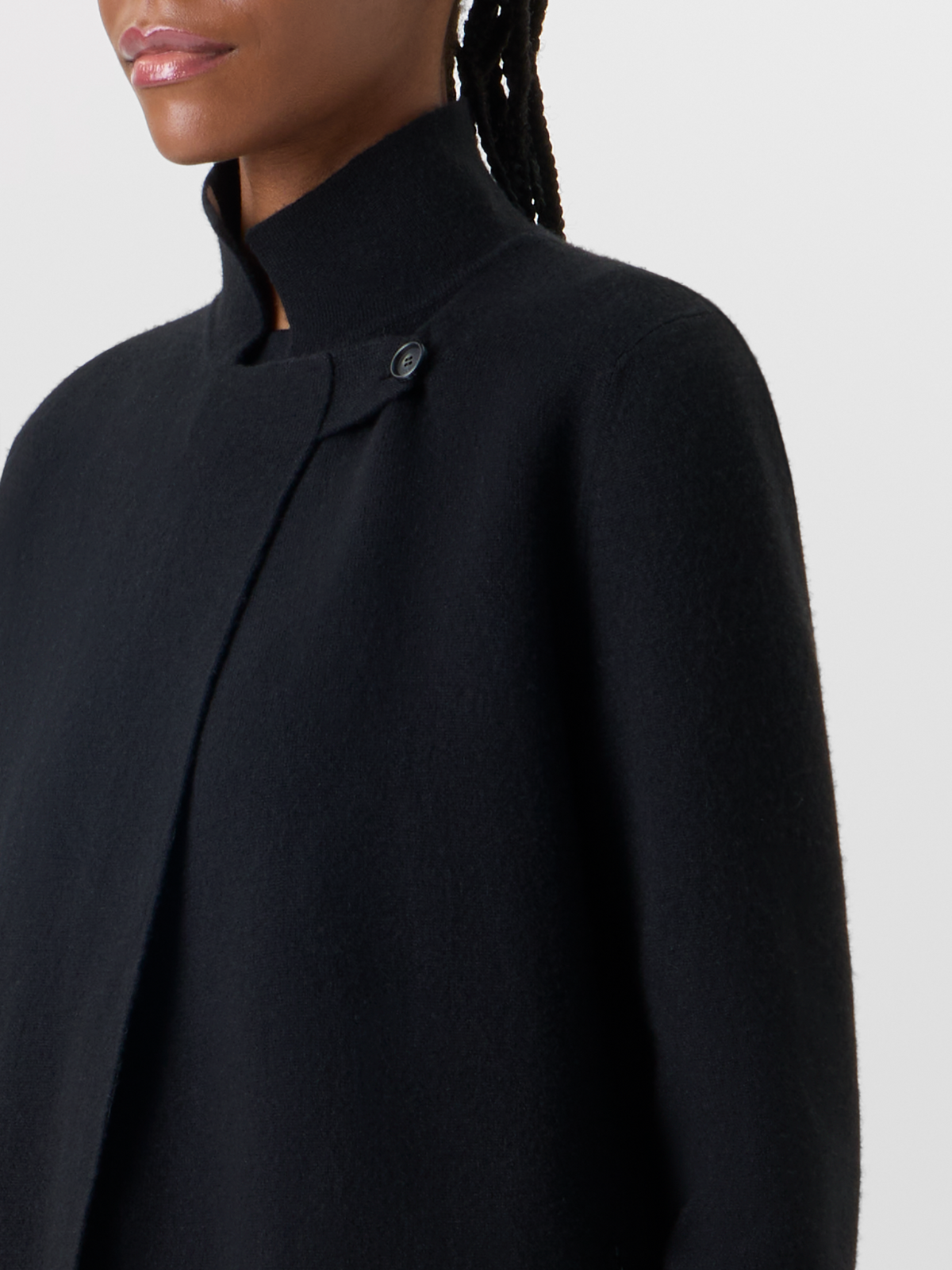 Designer Cashmere Double-Face Knit Cardigan - black #editorial
