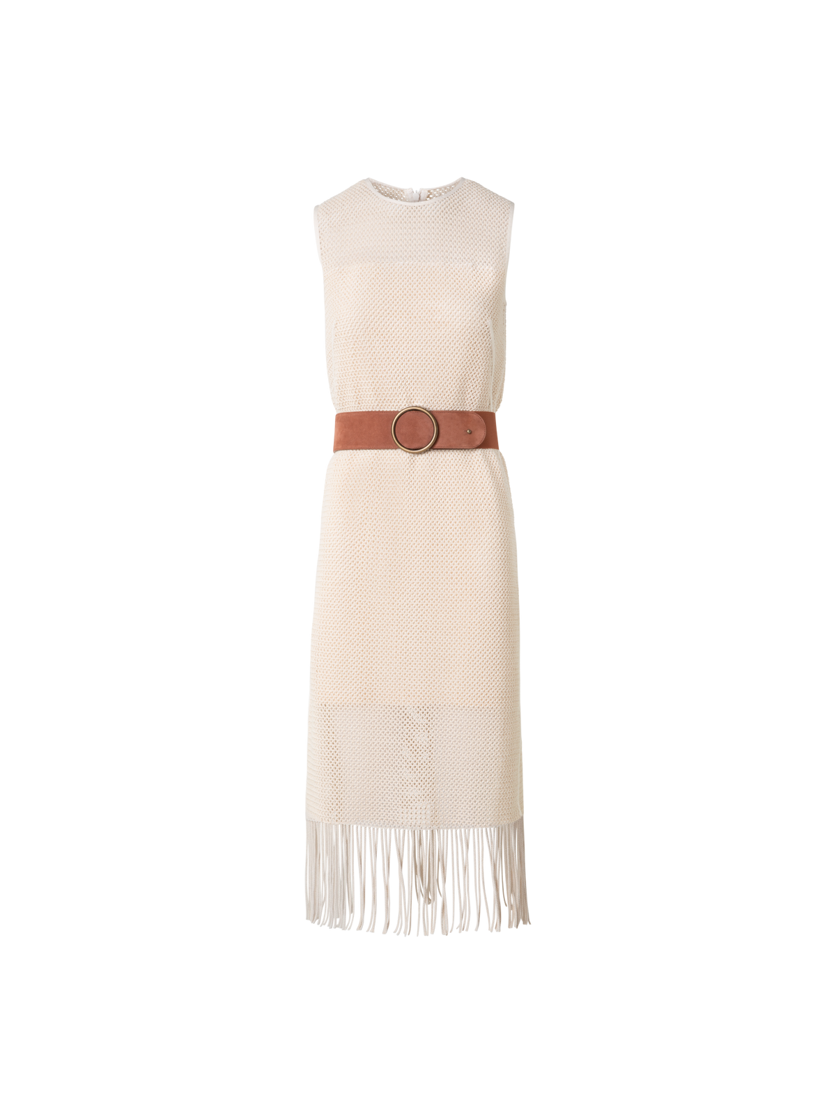 Midi Dress in Cotton Mesh with Fringes Akris EU Midi Dress in Cotton Mesh with Fringes Akris EU