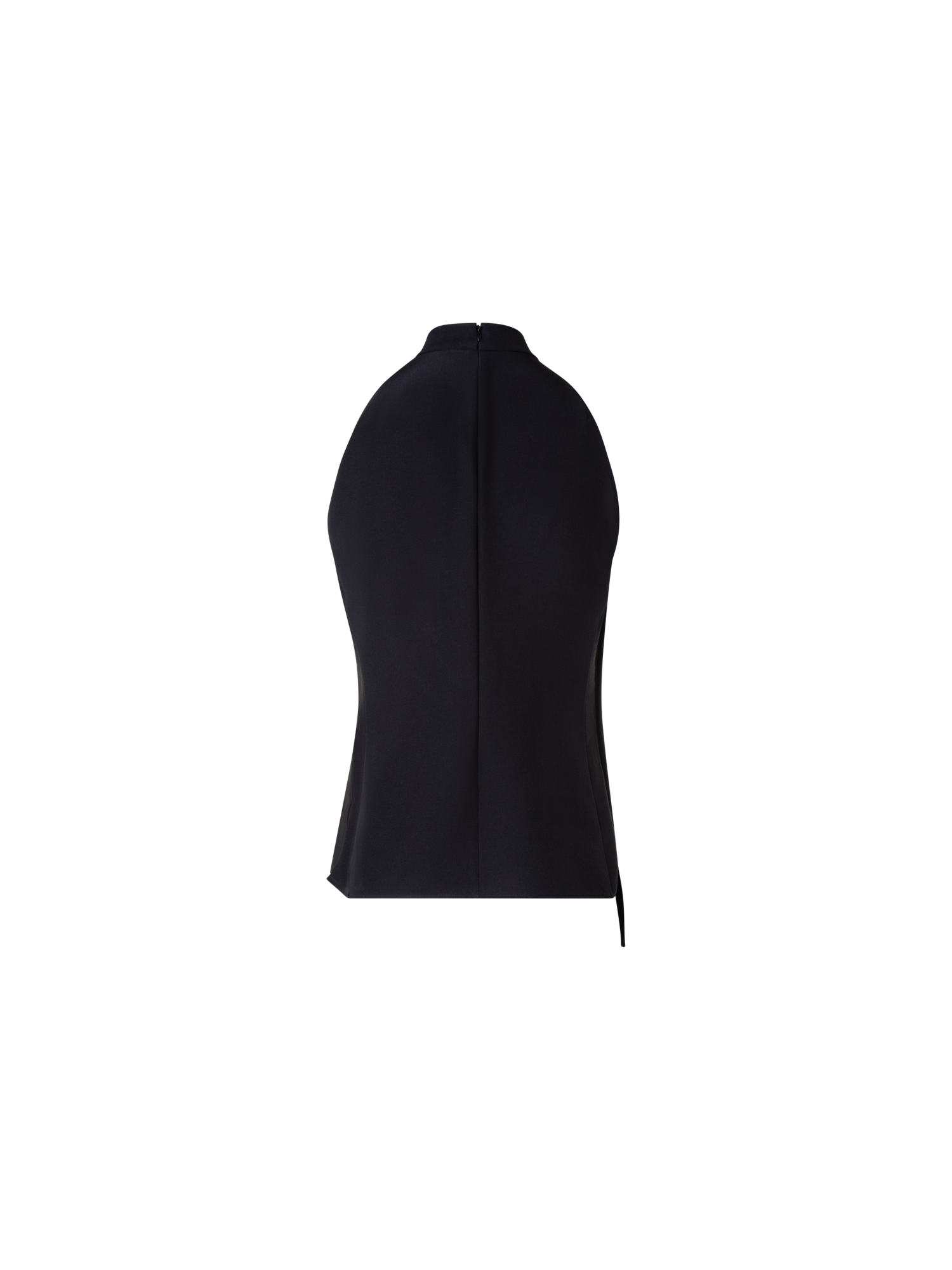 Designer Sleeveless Silk Blouse with Asymmetrical Front - black