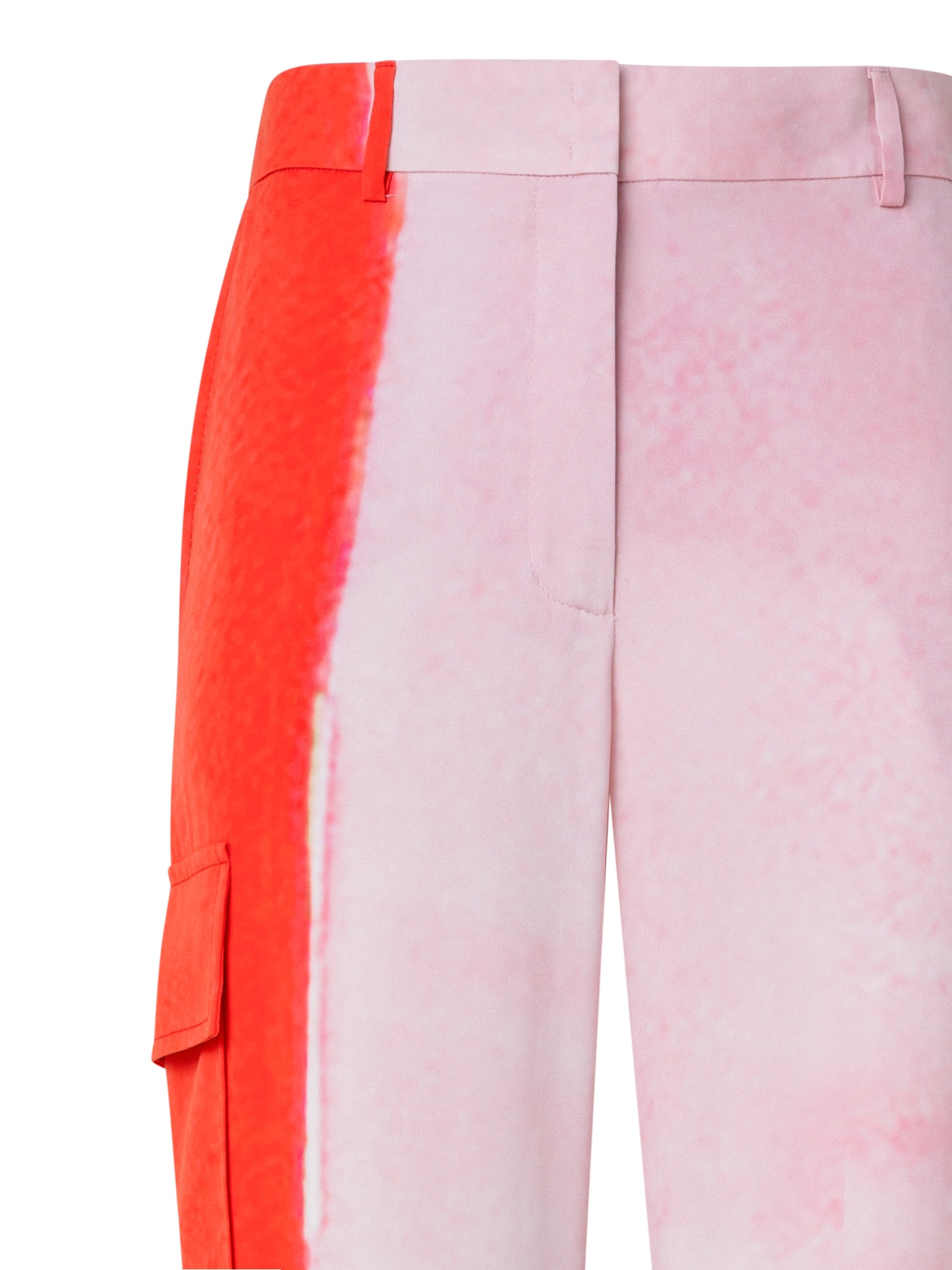 Designer Silk Cargo Pants with Spectra Print - multicolor