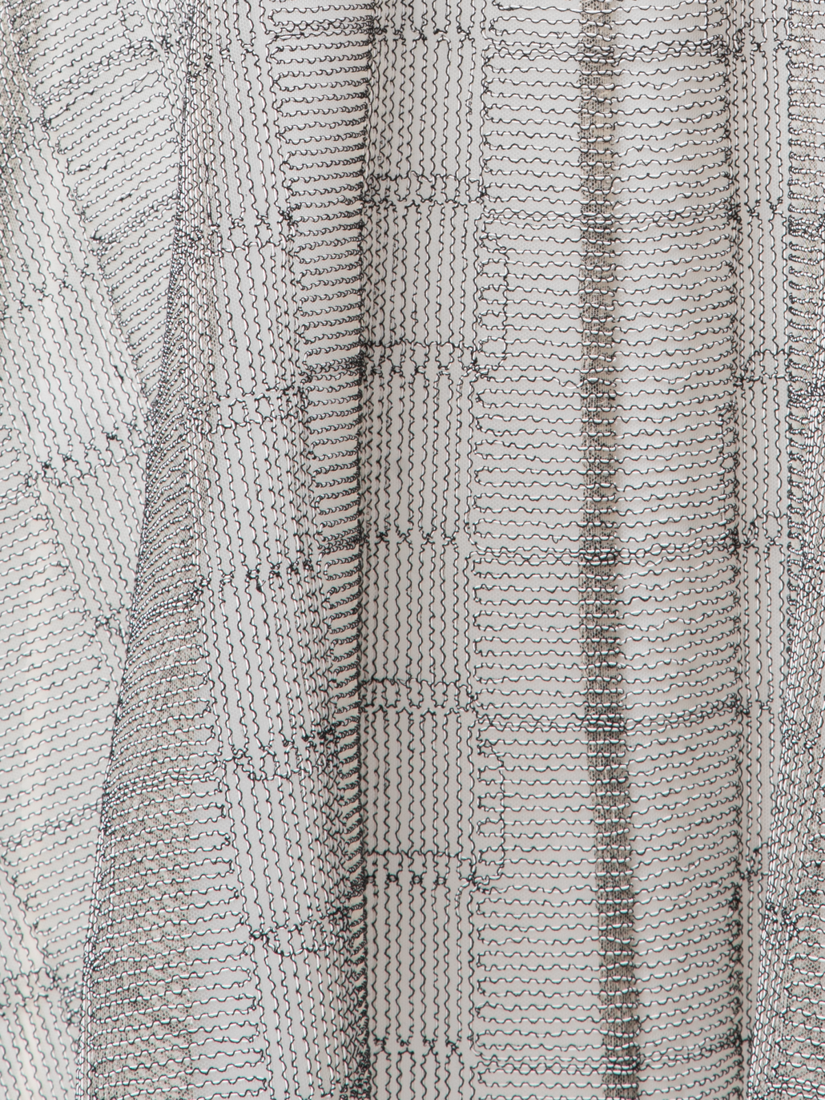 Designer A-Line Square on Tulle Embroidery Midi Skirt - multicolor - ecru - white