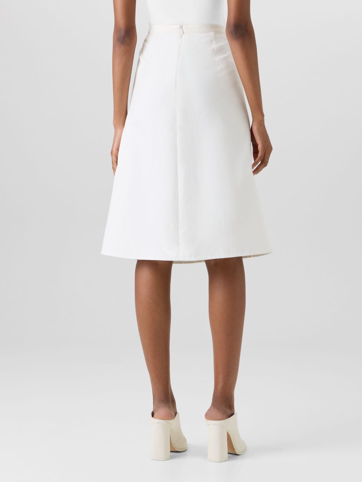Designer Cotton-Silk Double-Face Skirt - ecru #editorial