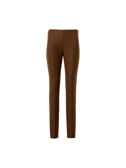 Designer Slim Wool Stretch Flannel Pants - brown