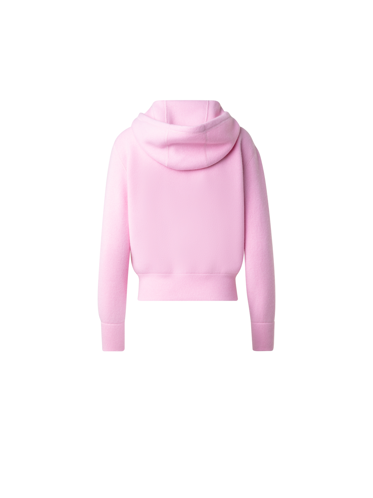 Designer Cropped Cashmere Hoodie Sweater - pink