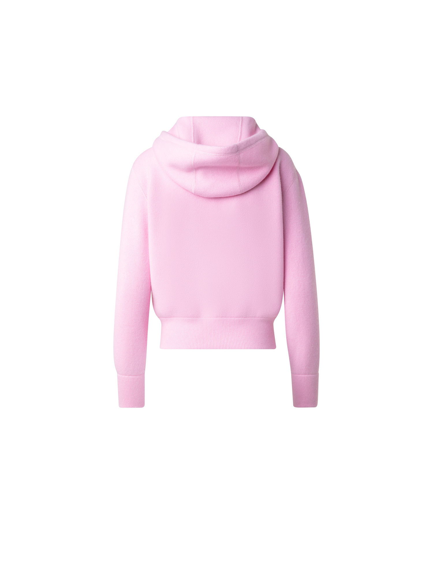 Designer Cropped Cashmere Hoodie Sweater - pink