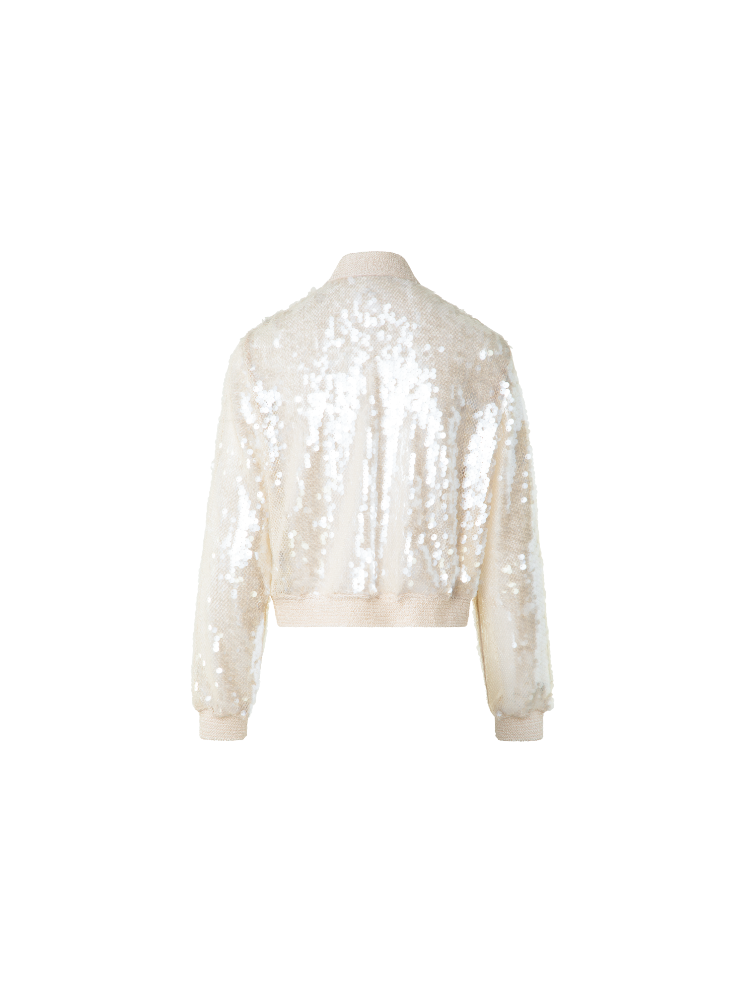 Designer Sequin Bomber Jacket - neutral - ecru - beige - white