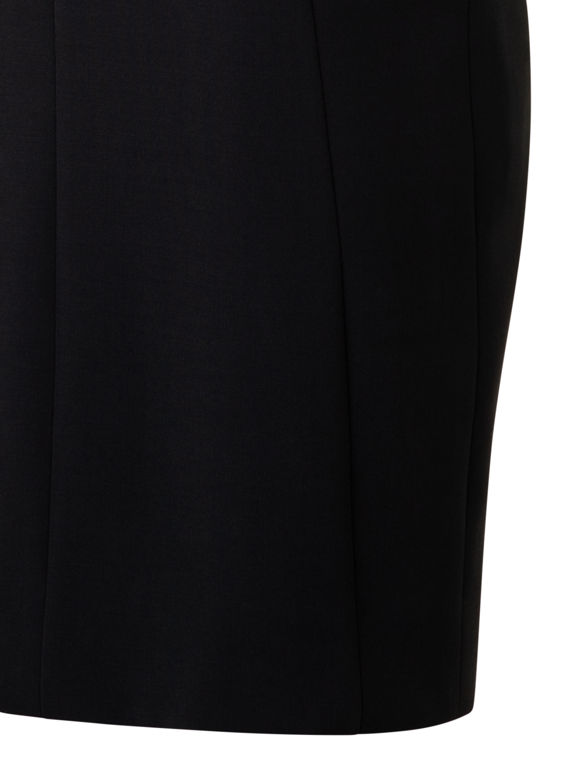 Designer Sleeveless V-Neck Wool Double-Face Sheath Dress - black