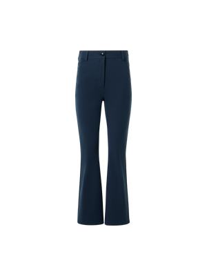 Designer Cali Mid-Rise Cropped Bootcut Cotton Bi-Stretch Pants - navy