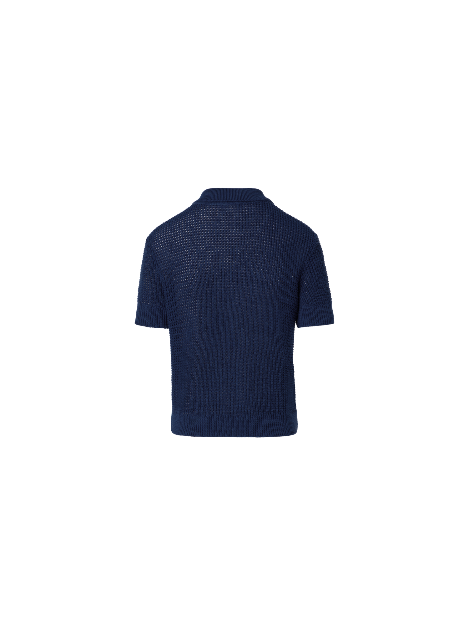 Designer Linen-Cotton Short-Sleeve Knit Cardigan - navy - blue