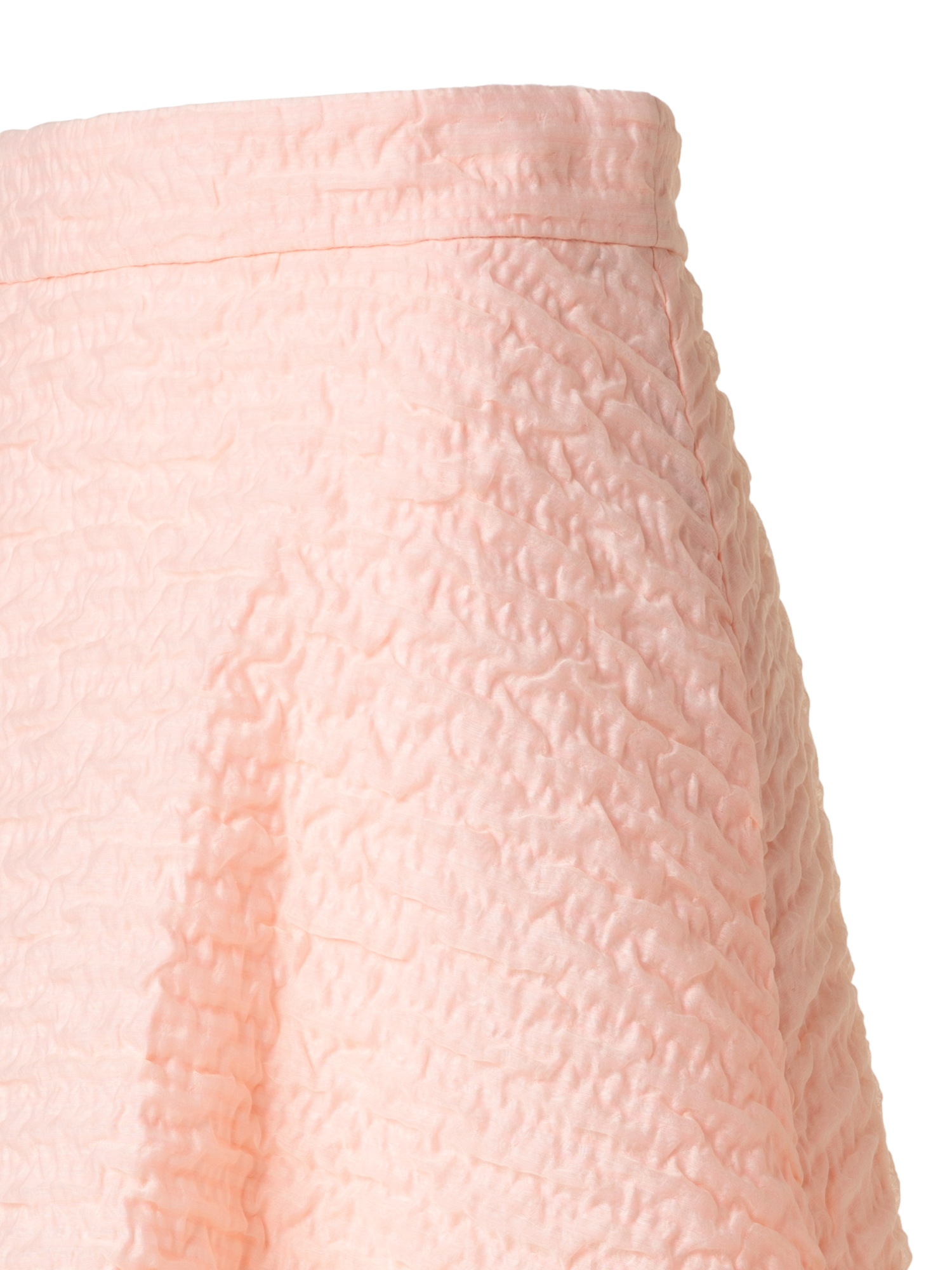 Designer Flared Midi Skirt in 3D Bubble Organza - pastel - pink