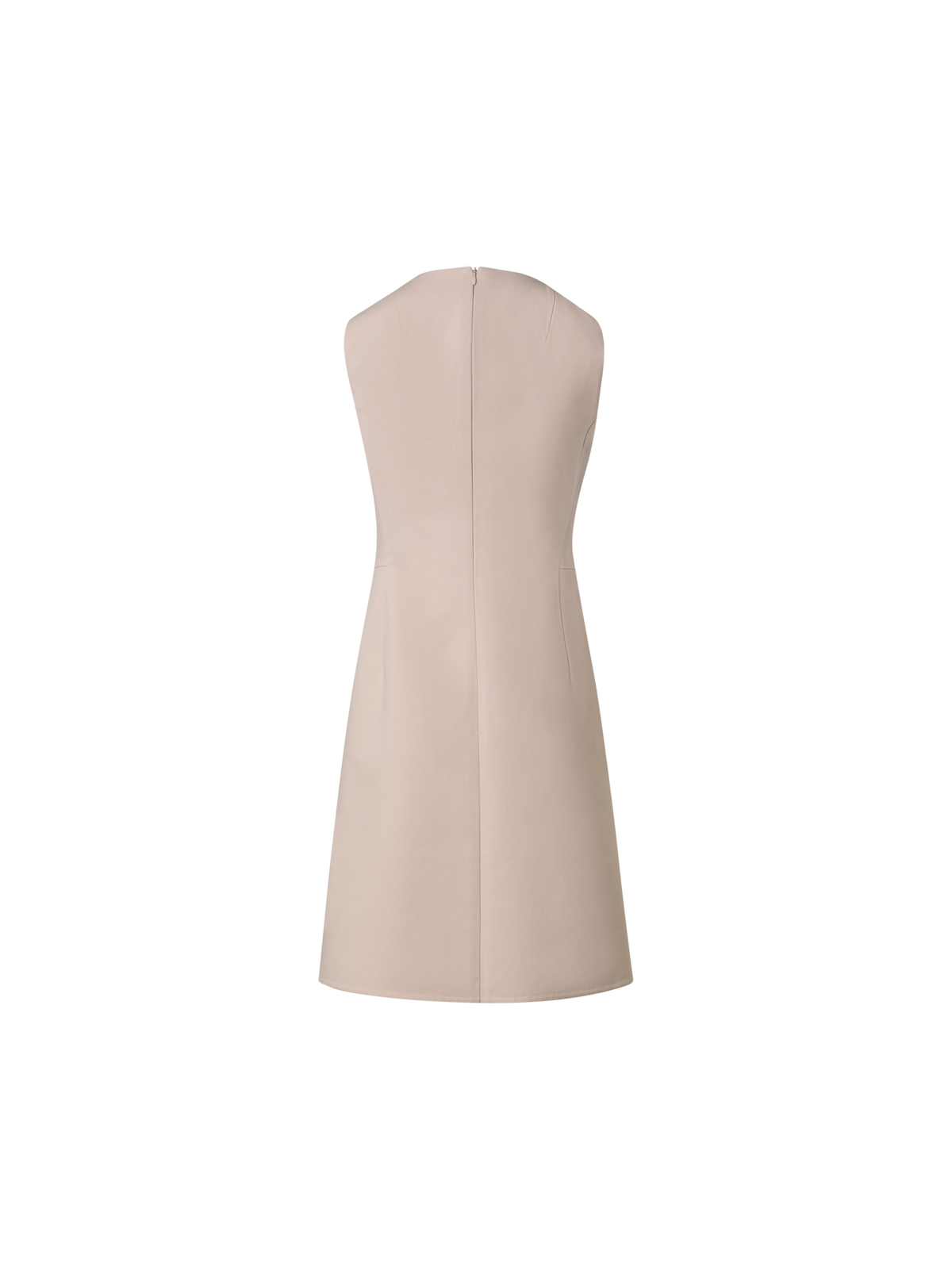 Designer A-Line Cotton Double-Face Sheath Dress - beige