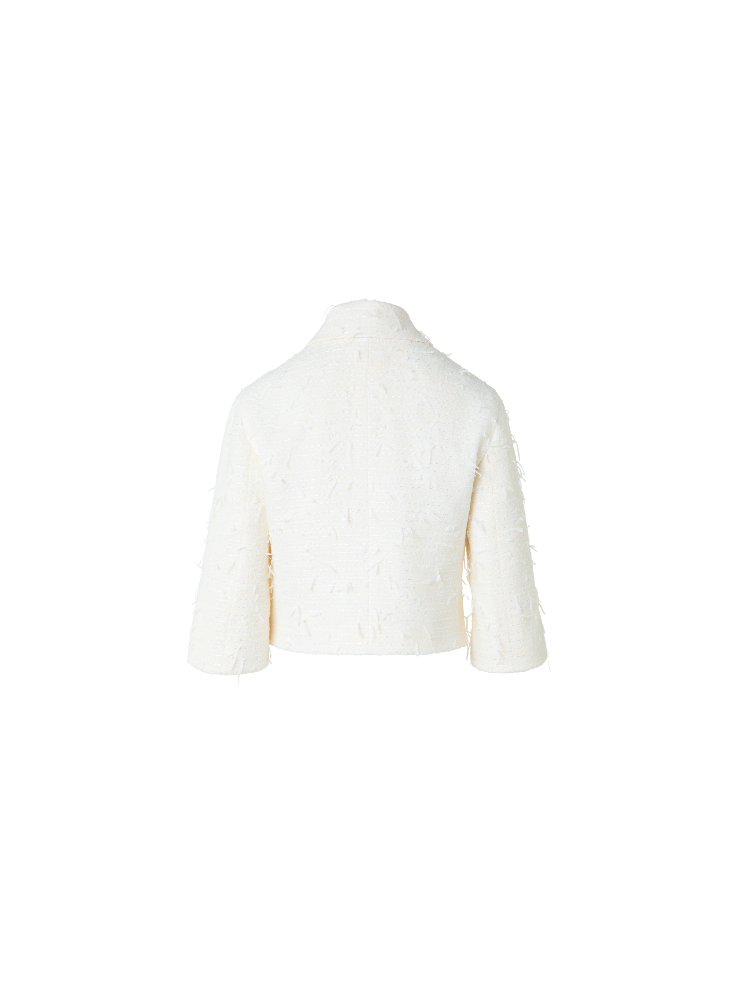 Designer Short Boxy Jacket in Sequins Bouclé - neutral - ecru - white