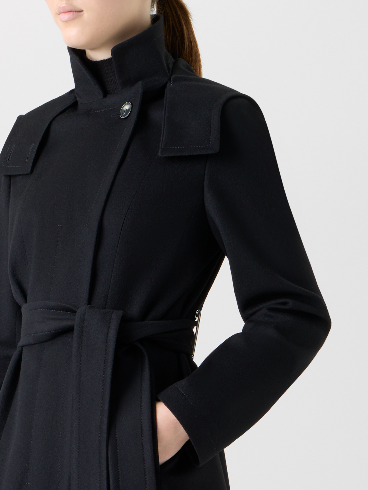 Designer Short Cashmere Storm-System® Trench Coat - black - neutral #editorial