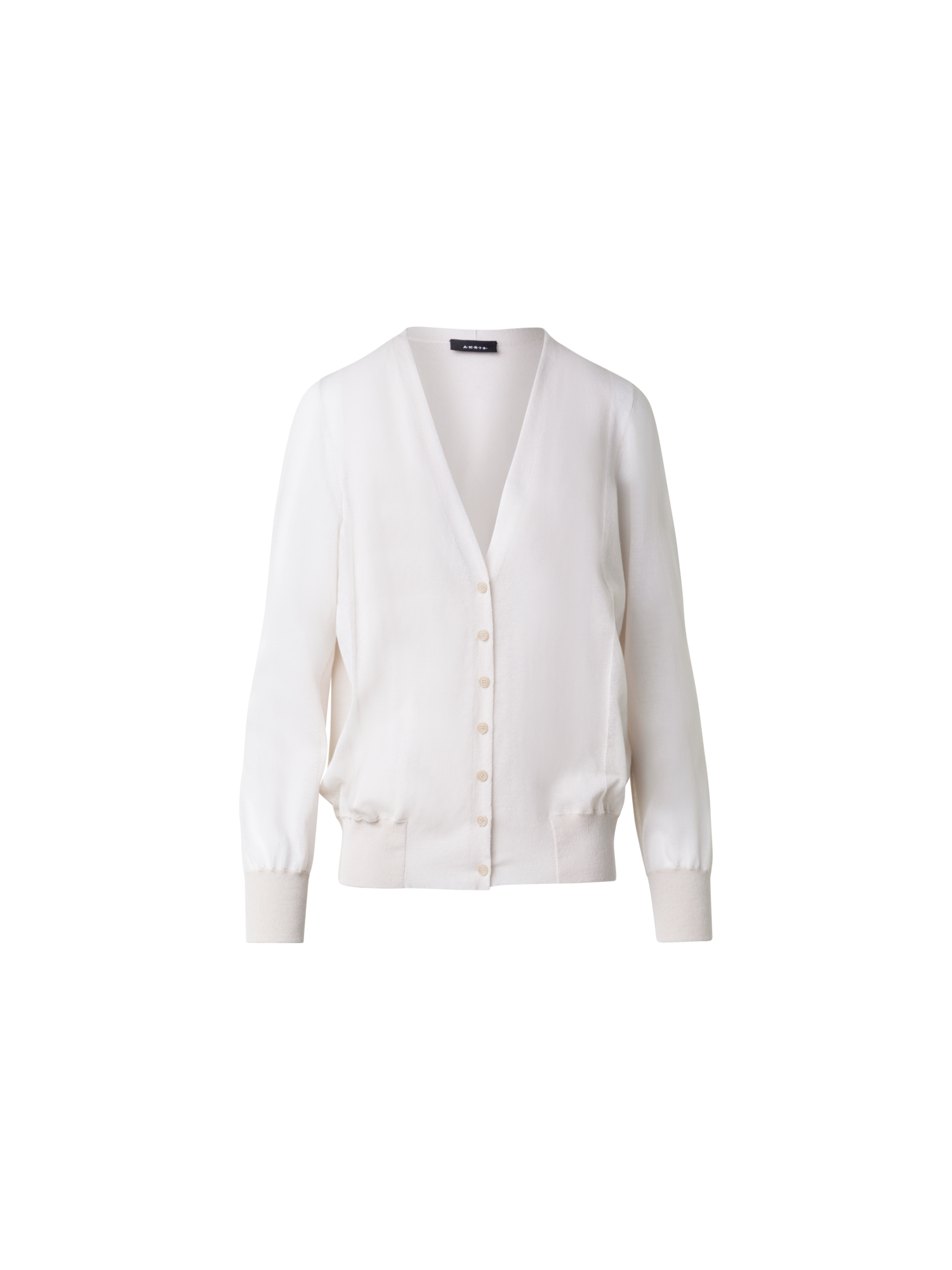 Designer Light Cardigan in Cotton Blend - grey - beige