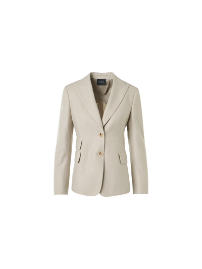 Designer Cashmere Pepita Two-Button Jacket - ecru