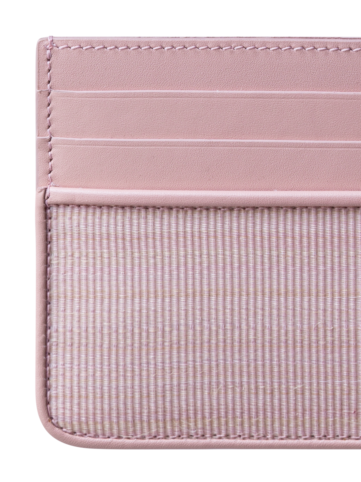 Designer Card Holder in Horsehair and Leather - pink