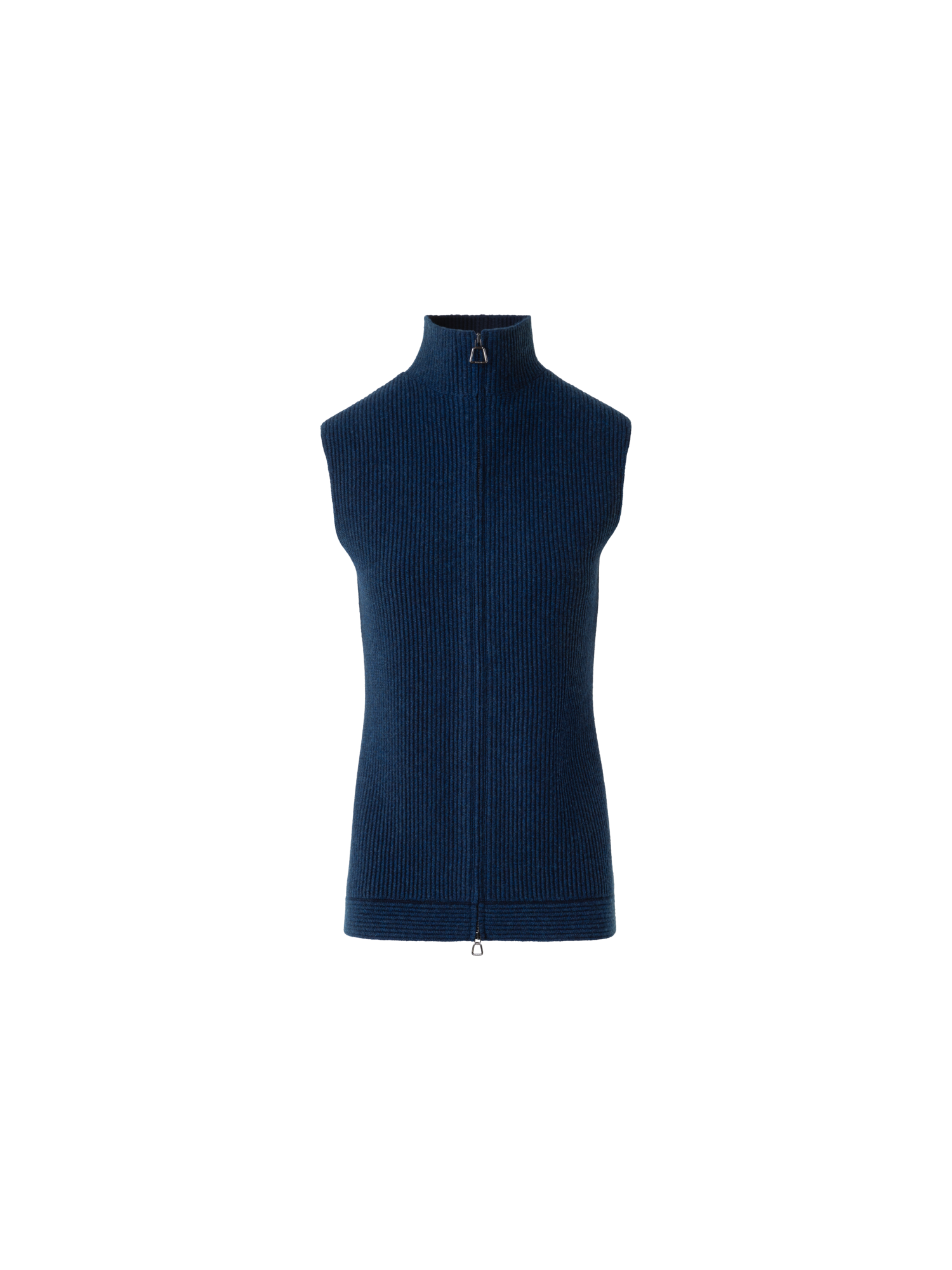 Designer Cashmere Knit Gilet with Front Rib Detail - neutral - navy - blue
