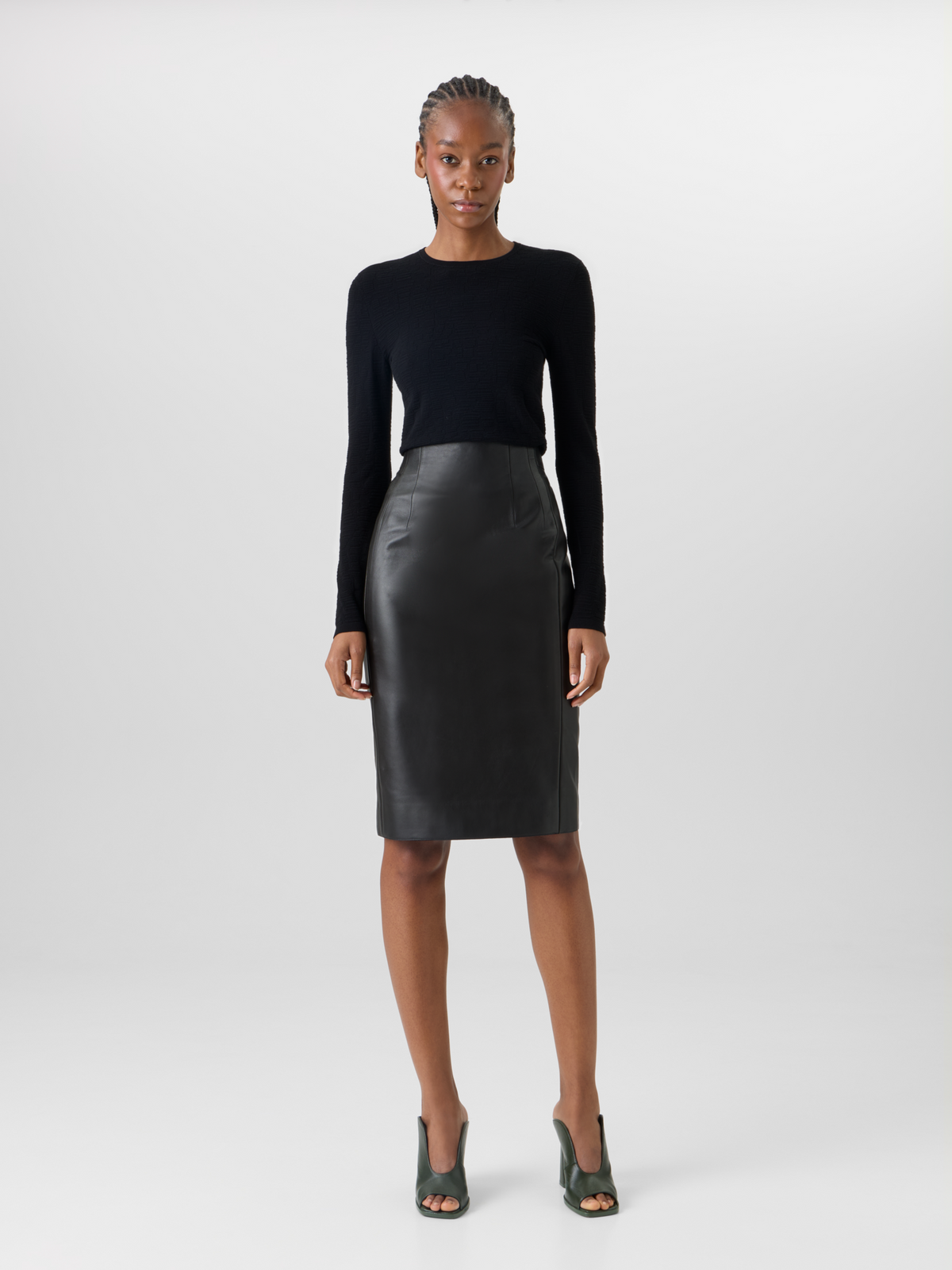 Designer Long-Sleeve Dance Movement Jacquard Knit Sweater - black #editorial