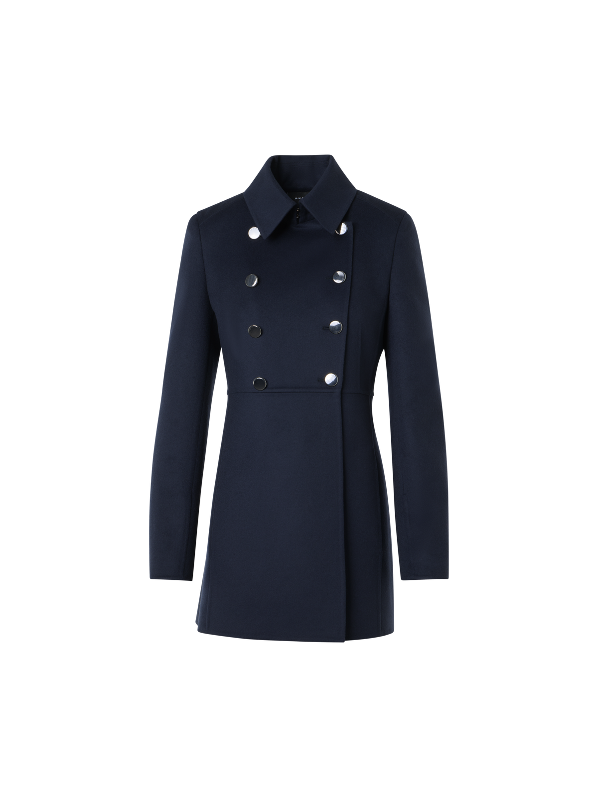 Designer Wool Double-Face Short Coat - navy