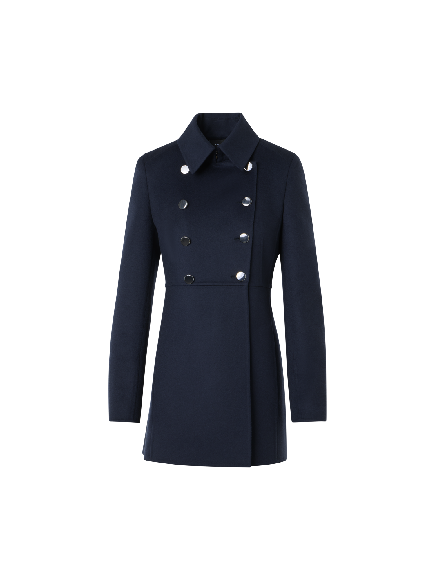 Designer Wool Double-Face Short Coat - navy