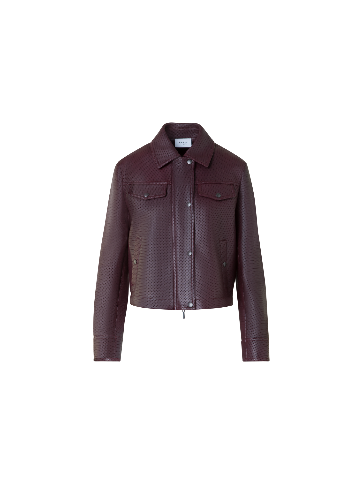 Designer Short Pin Dot Leather Jacket - purple - red