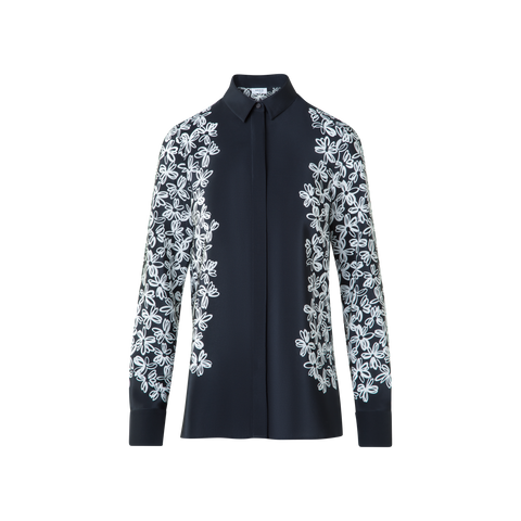 Seidenbluse mit Daisy Druck