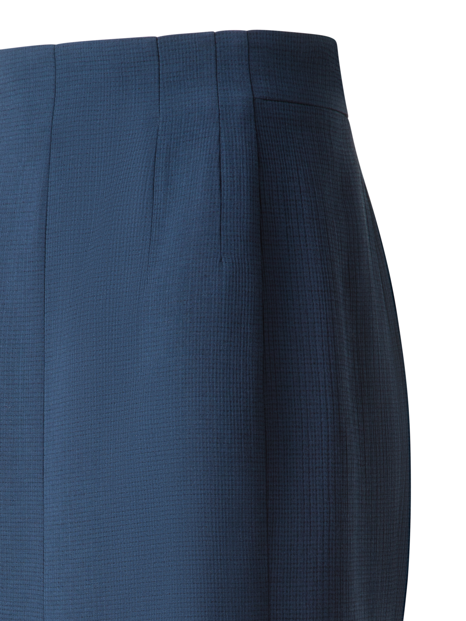 Designer Pencil Skirt in Cotton Silk Double-Face - blue