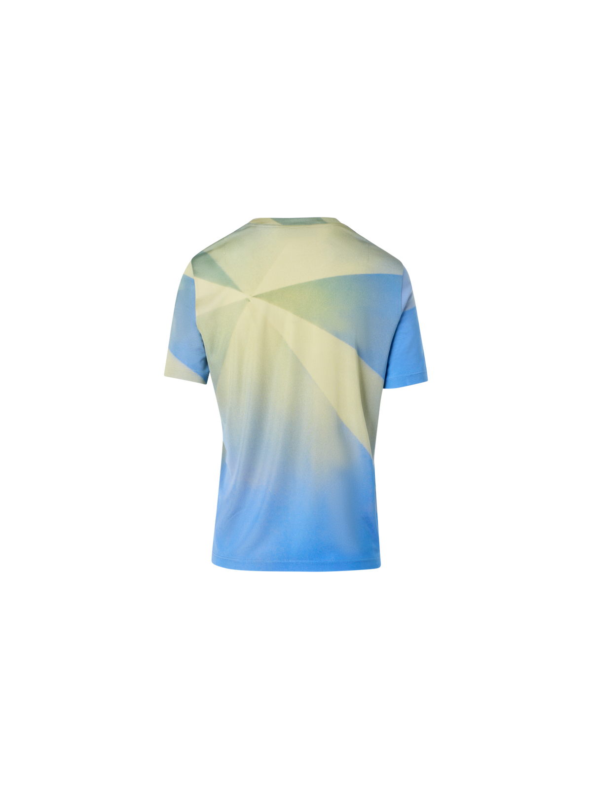 Designer Sunbeam Print Silk Jersey T-Shirt - blue - multicolor - yellow