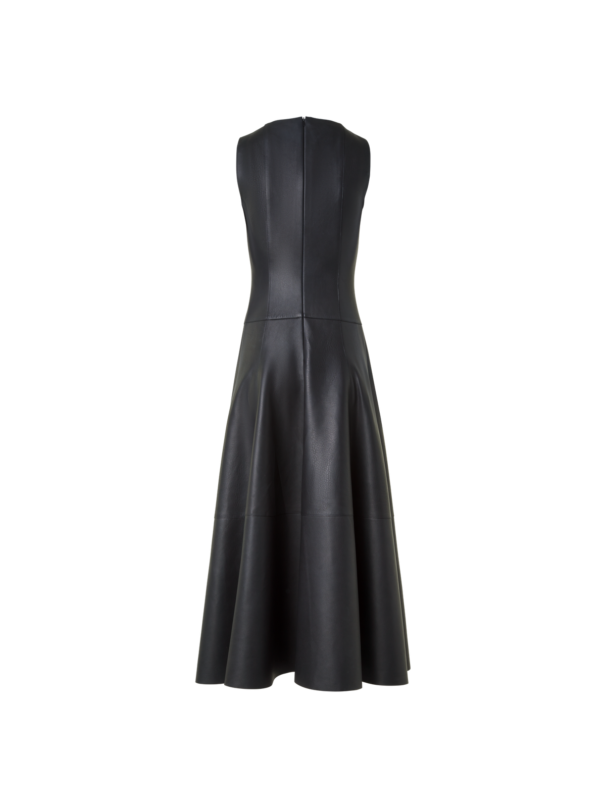 Designer Fit and Flare Leather Dress - black - neutral