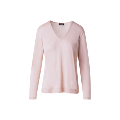 Seamless Cashmere and Silk V-Neck Sweater