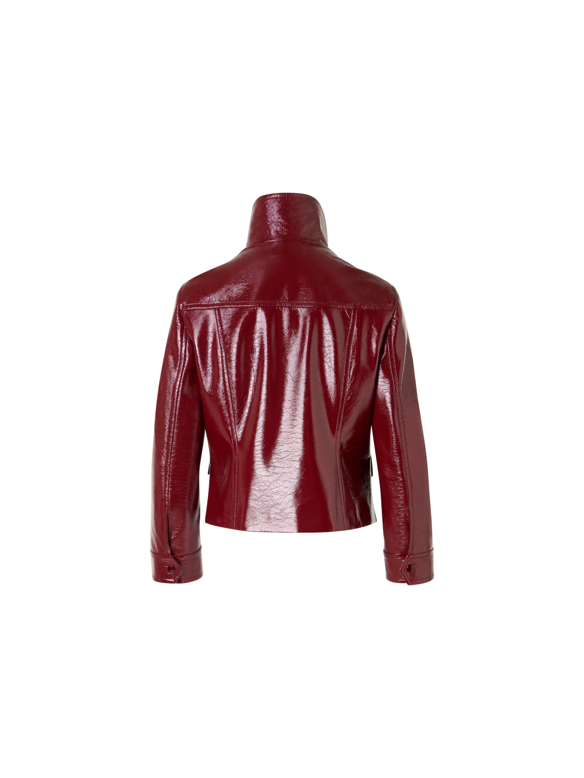 Designer Long-Sleeve Signature Pin-Dot Lamb-Nappa Leather Motorbike Jacket - red