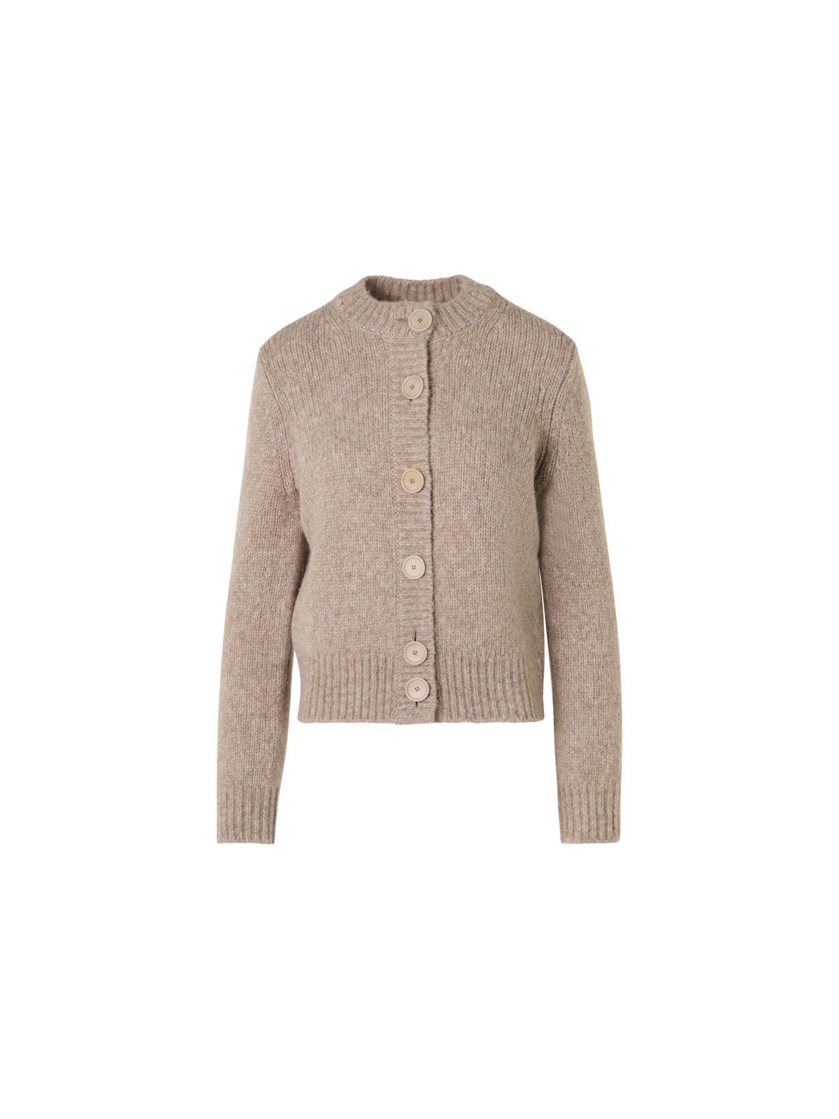 Designer Knit Cardigan in Fluffy Alpaca - beige