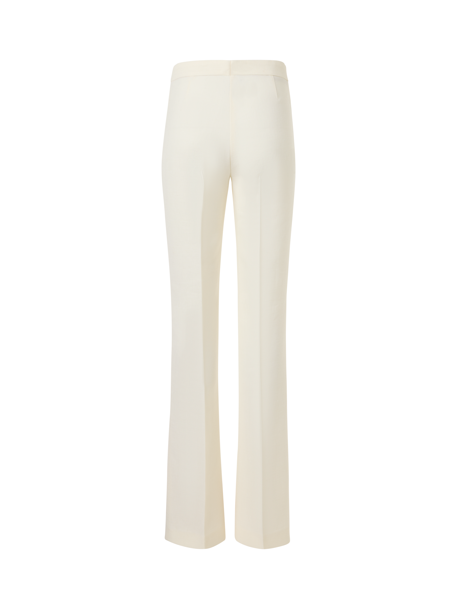 Designer Carl Straight-Leg Pants in Linen-Wool Crêpe Double-Face - ecru