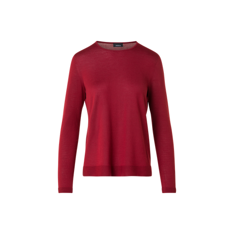 Nahtloser Rundhals-Pullover aus Kaschmirseide