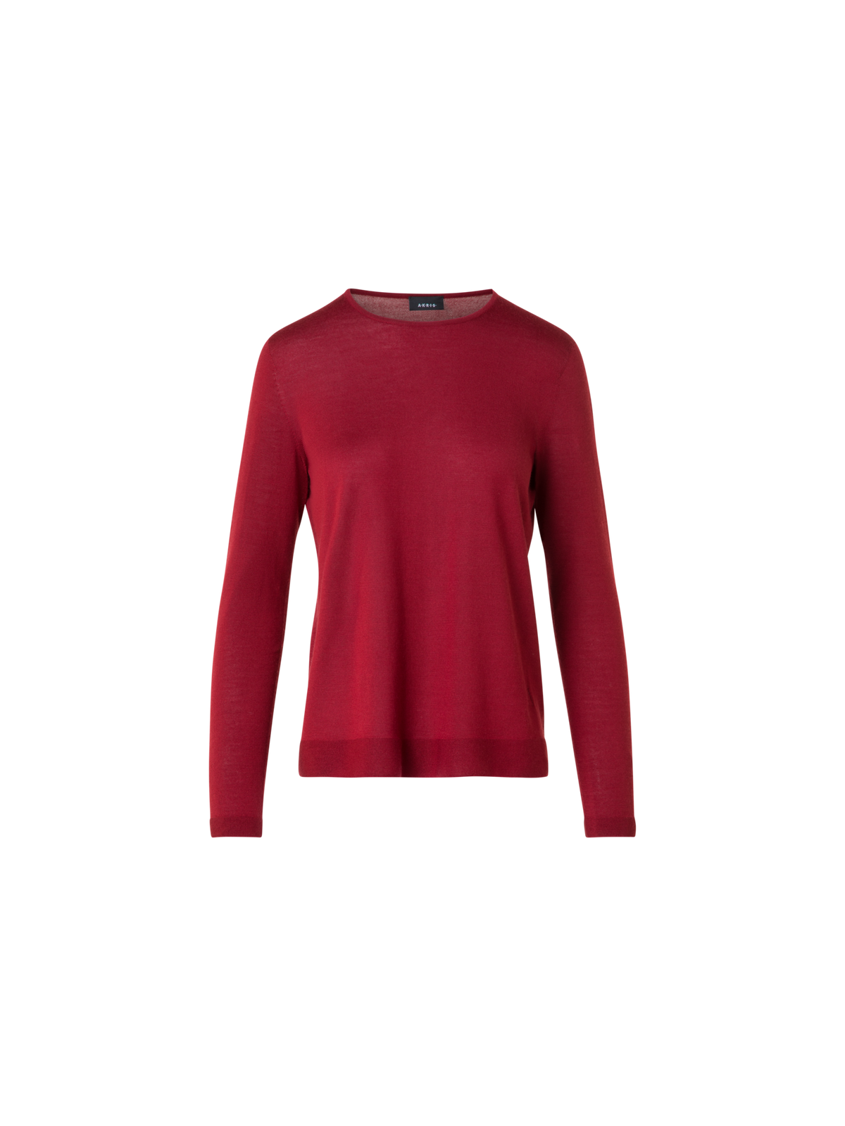 Designer Seamless Crew Neck Sweater in Cashmere Silk - wine - red