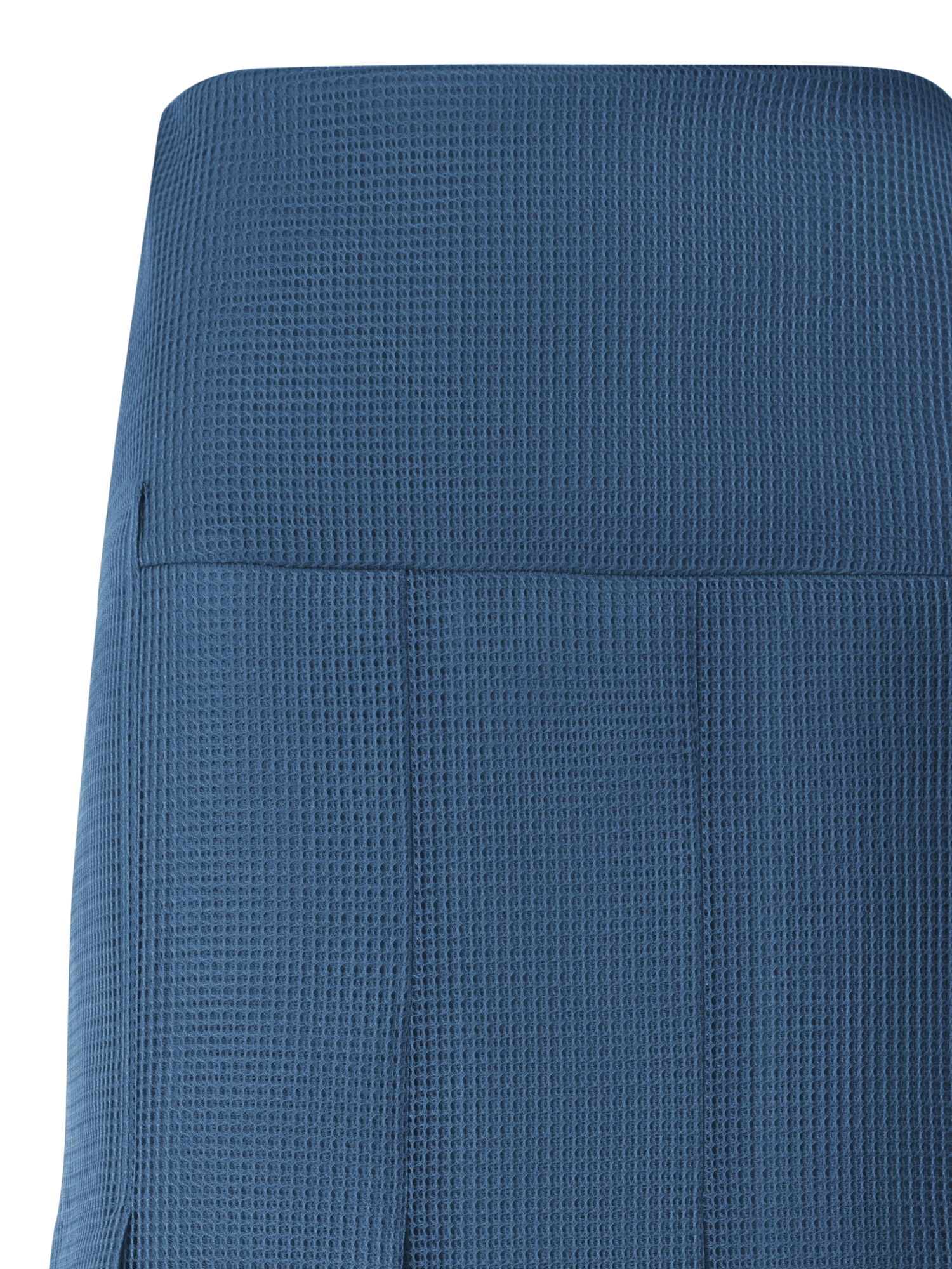 Designer Pleated Midi Skirt in Techno Grid - blue