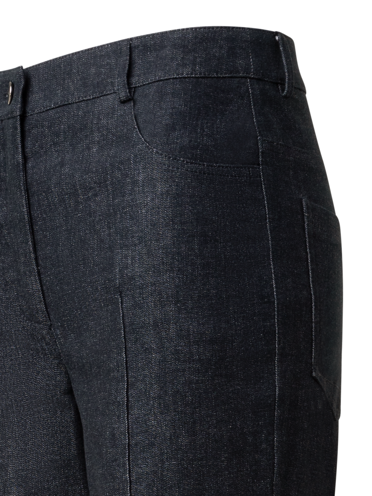 Designer Bootcut Cotton Denim Stretch Pants - black