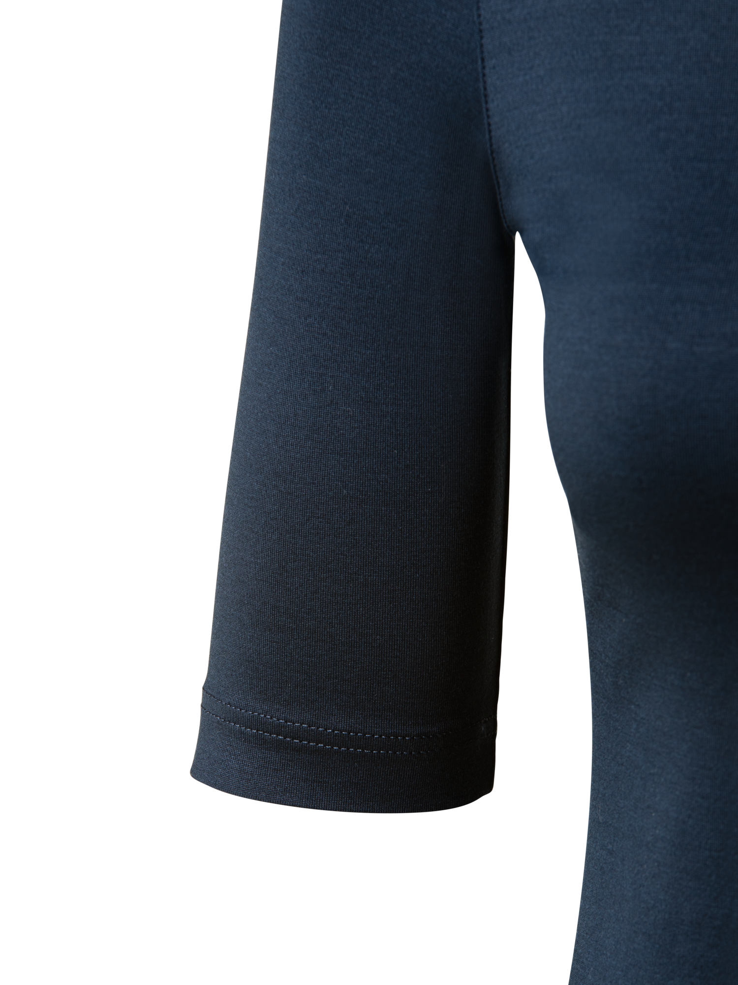 Designer 3/4 Length Sleeve Shirt from Silk Jersey - navy - blue