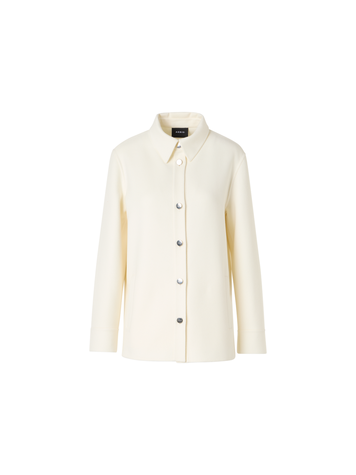 Designer Cashmere Double-Face Shirt Jacket - ecru