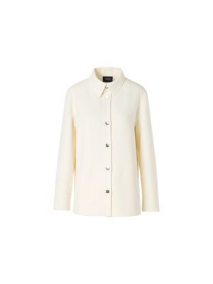 Designer Cashmere Double-Face Shirt Jacket - ecru