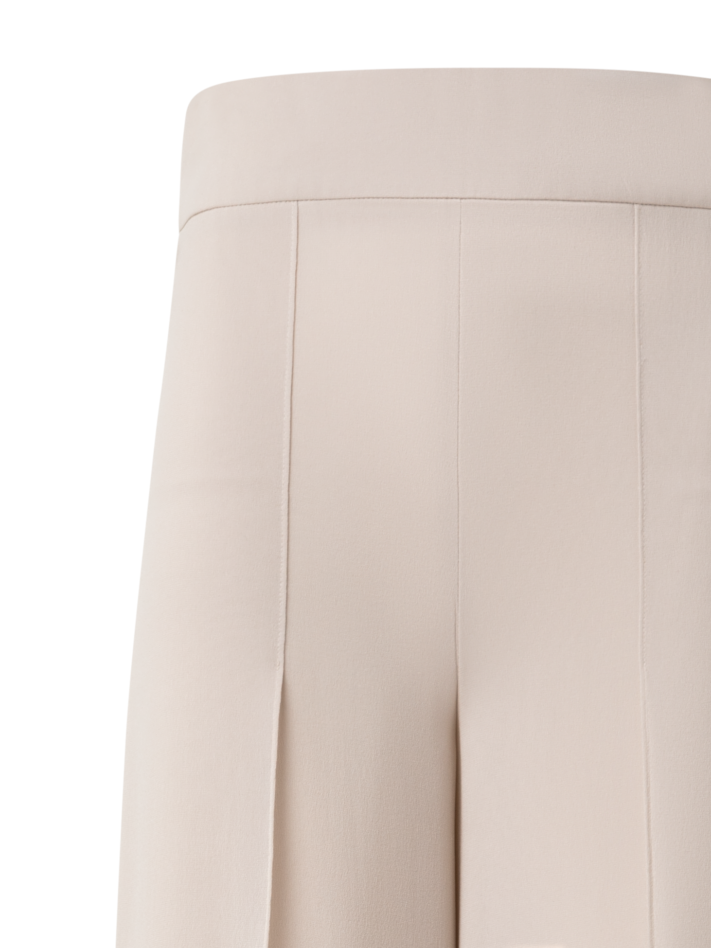 Designer Wide Silk Georgette Pants with Slits - neutral - beige