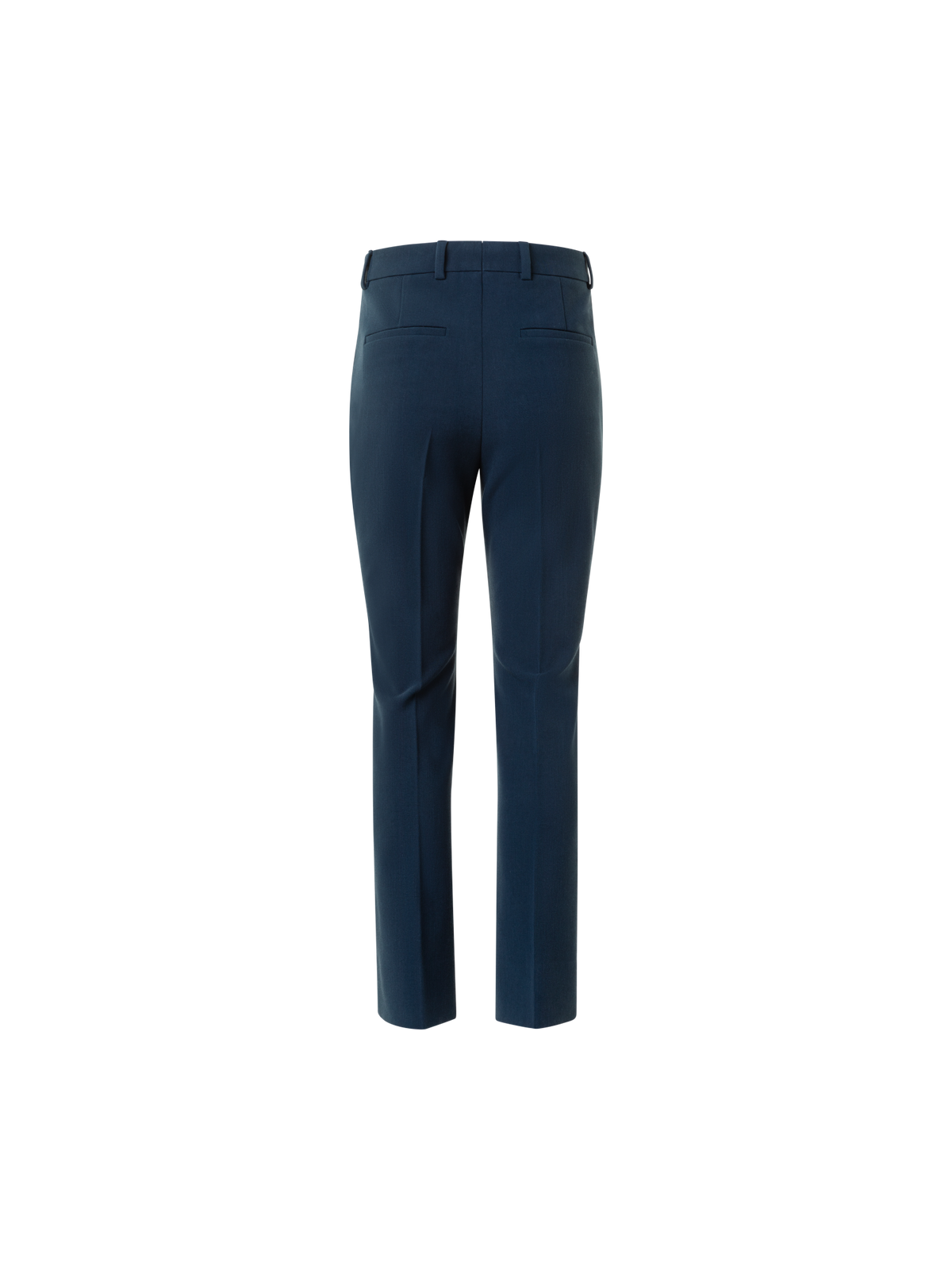 Designer Cropped Straight Stretch Lyocell Wool Pants - neutral - navy - blue