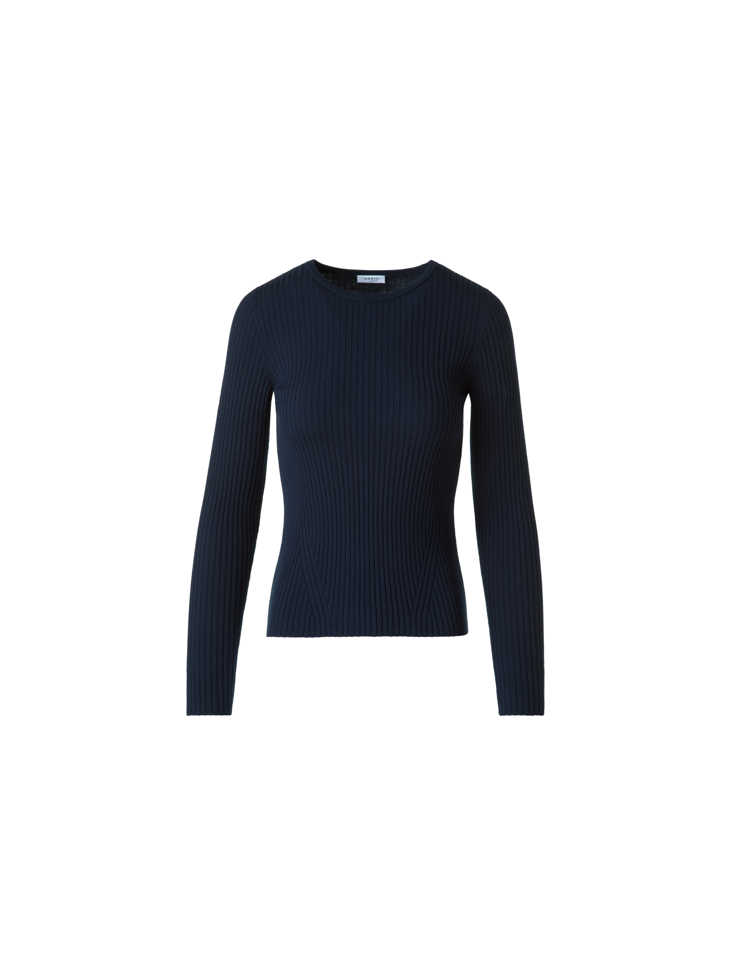 Designer Short Sleeve Sweater in Merino Wool - neutral - navy - blue