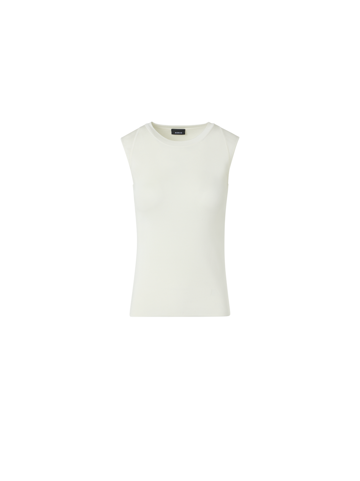 Designer Sleeveless Knit Top in Silk Stretch - ecru